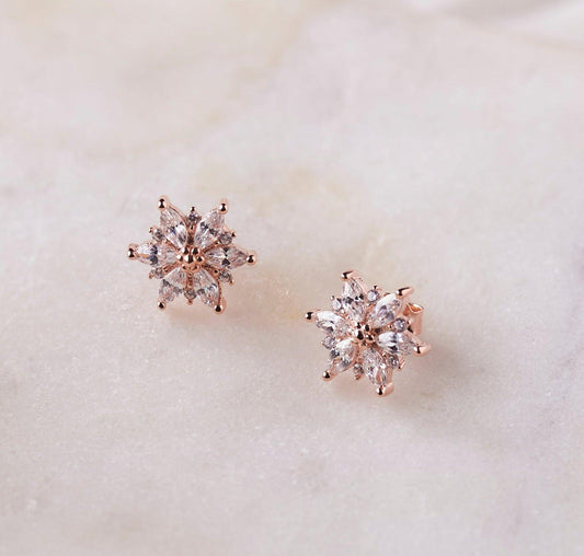Rose Gold Classic Petals Studs (Earrings) Dhanaza