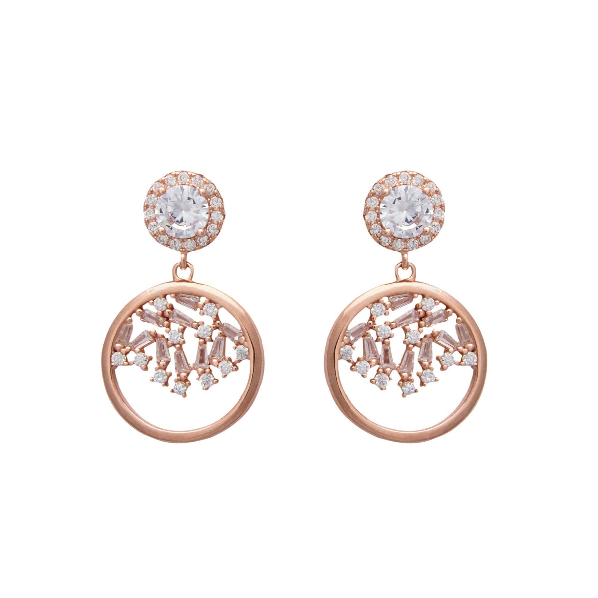 Rose Gold Zircon Chaos Earrings Dhanaza