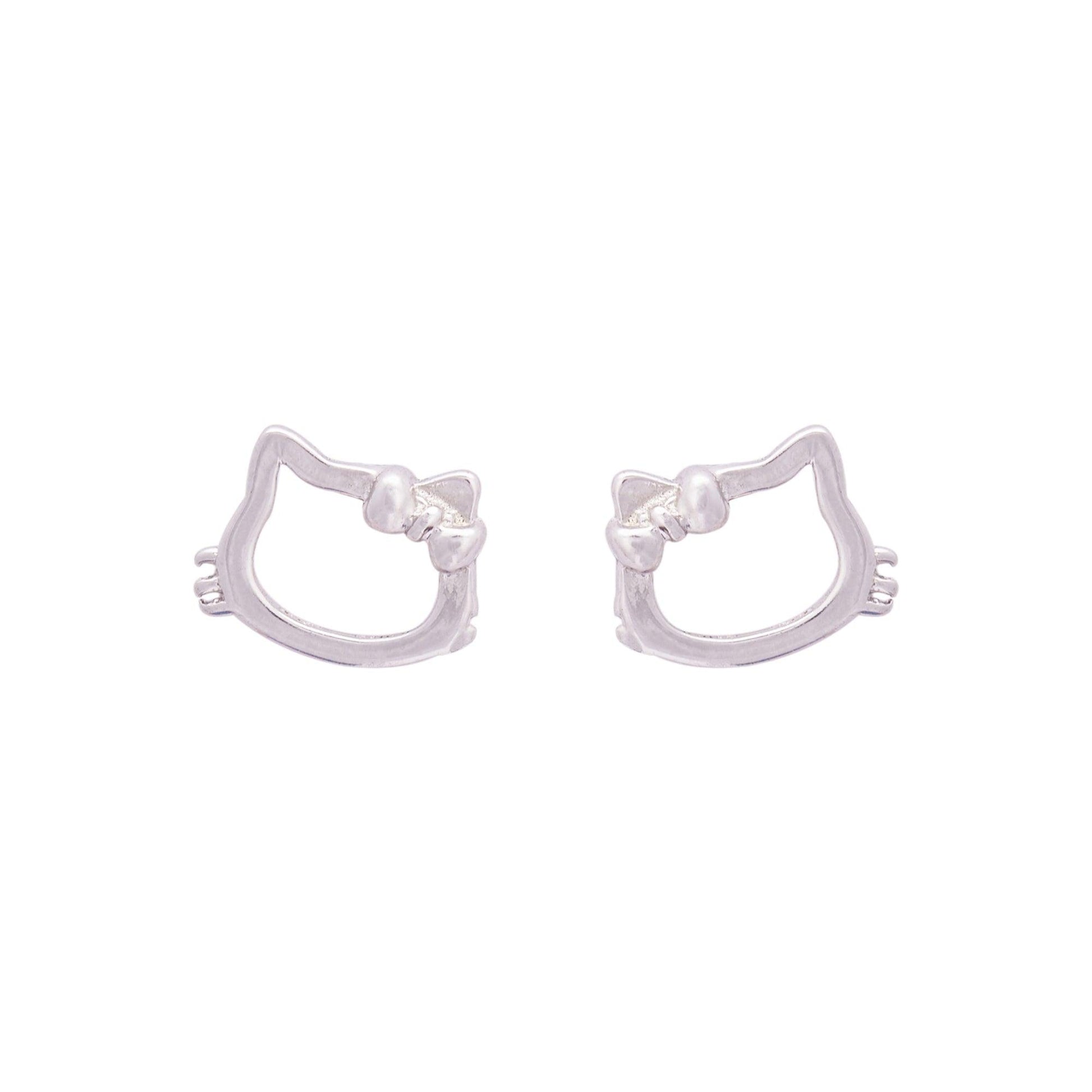 Silver Hello Kitty Studs (Earrings) Dhanaza