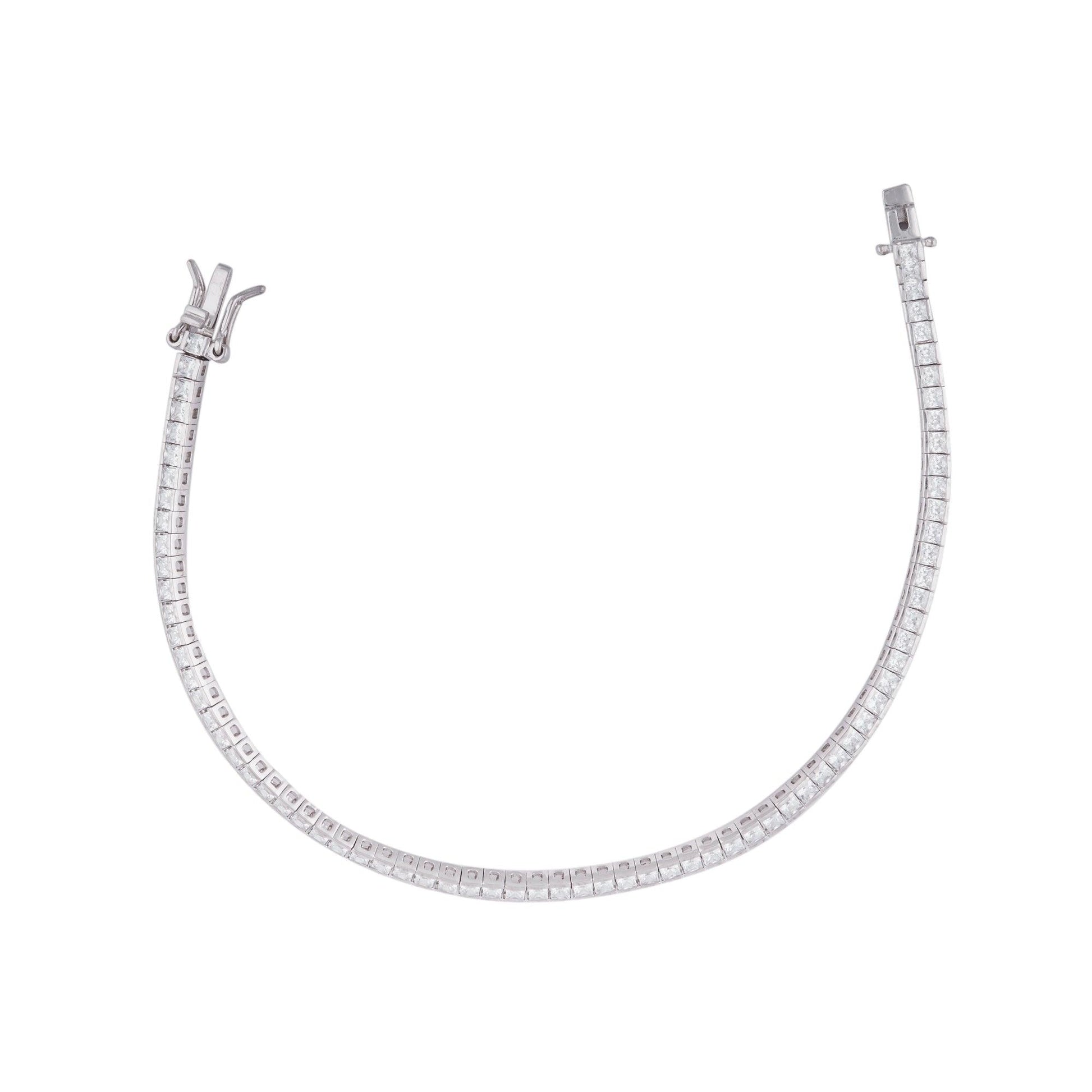 Silver Zircon String Bracelet Dhanaza